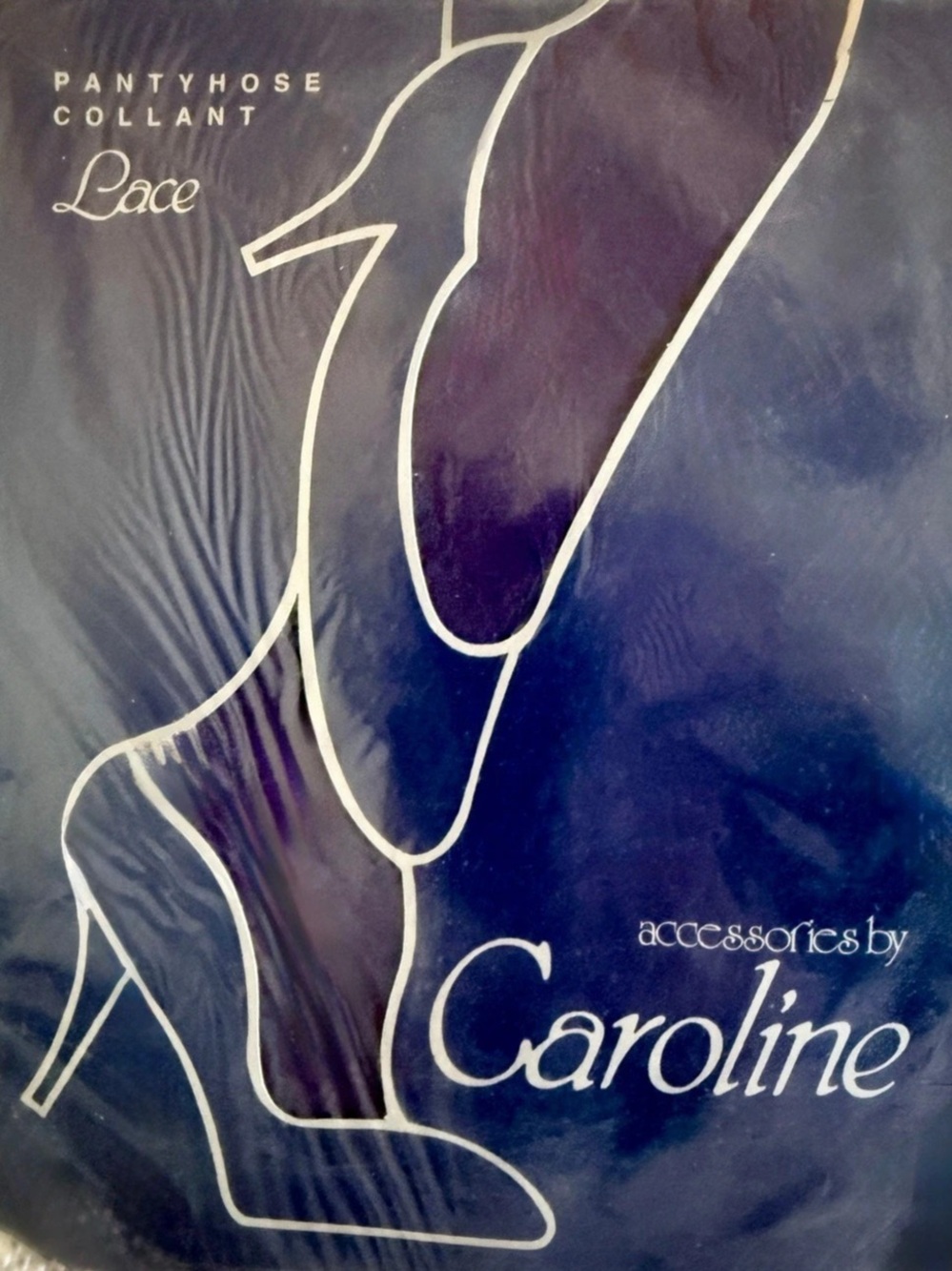 Vintage 80’s Caroline Bow Lace Backseam Pantyhose Tights Violet Purple Italy